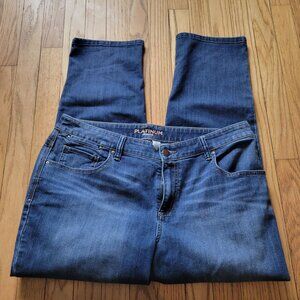 Chicos Platinum Denim Regular Fit Jeans Size 2 L Medium Wash Blue Cotton Blend W